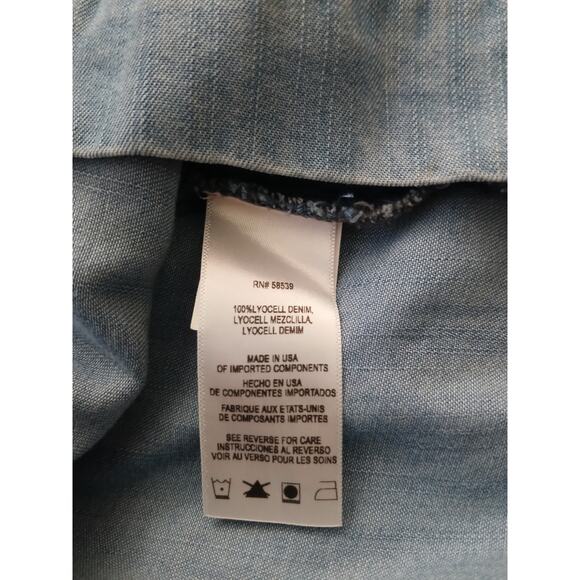 Kut From The Kloth Denim Chambray Pockets Halter Mini Dress Size 10 - Picture 8 of 10